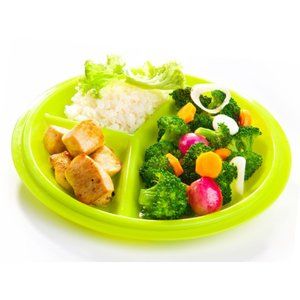 Go Healthy 3-Section Portion Control Lunch Plates with Lids (Set 2)